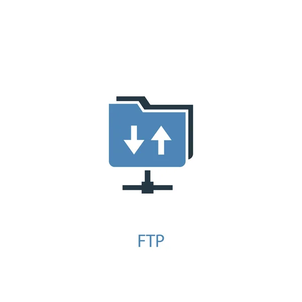 FTP conceito 2 ícone colorido. Ilustração simples do elemento azul. Design de símbolo de conceito FTP. Pode ser usado para web e mobile — Vetor de Stock