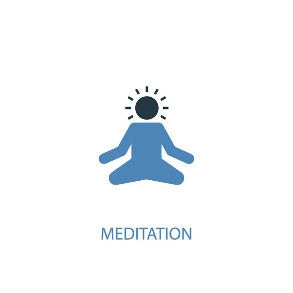 瞑想コンセプト2色のアイコン。シンプルな青の要素イラスト。瞑想の概念記号のデザインWebやモバイルで使用できます。 — ストックベクタ