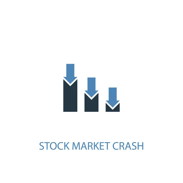 股市崩盘概念2彩色图标。 简单的蓝色元素说明。 股市崩盘概念符号设计。 可用于网络和移动 — 图库矢量图片