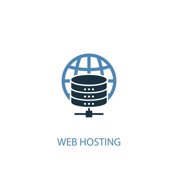 Webová hostitelská koncepce 2 Barevná ikona. Jednoduchá modrá ukázka obrázku. návrh symbolů pro hostování webu. Lze použít pro webové a mobilní — Stockový vektor