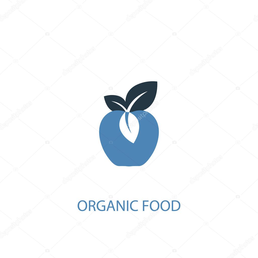 organic food concept 2 colored icon. Simple blue element illustration. organic food concept symbol design. Can be used for web and mobile