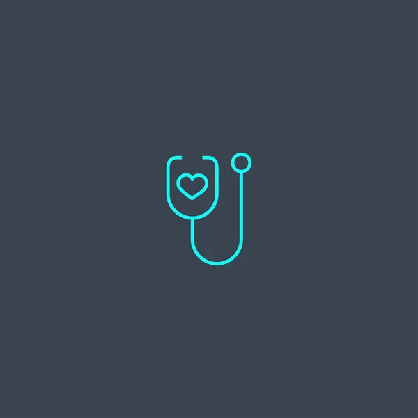 Medical check up concept blue line icon. Simple thin element on dark background. medical check up concept outline symbol design. Can be used for web and mobile — Stok Vektör