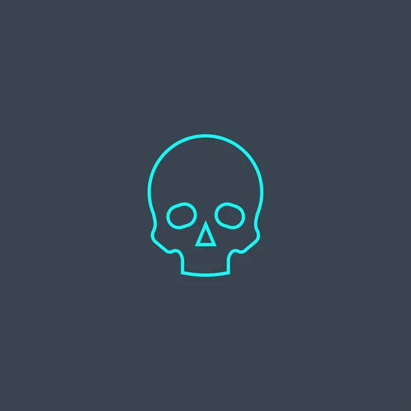 Totenkopf Konzept blaue Linie Symbol. einfaches dünnes Element auf dunklem Hintergrund. Totenkopf-Konzept umreißt Symboldesign. kann für Web und Mobile verwendet werden — Stockvektor