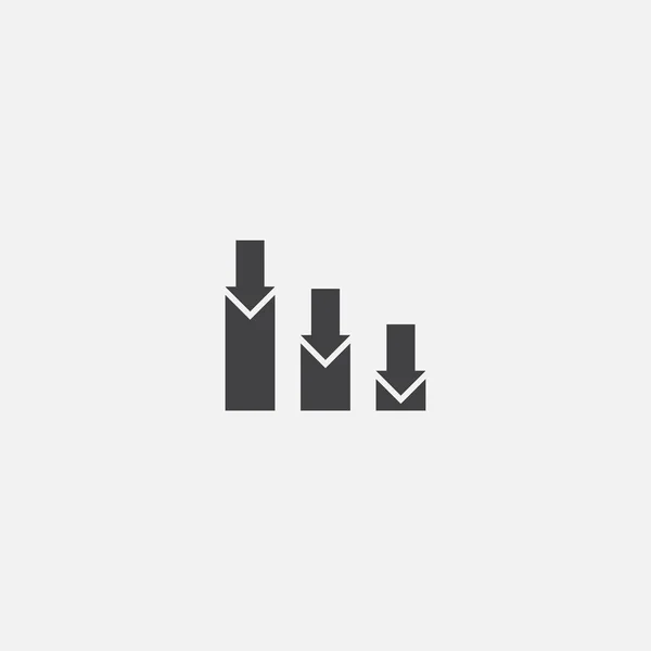 Icono de la base de caída del mercado de valores. Ilustración de signo simple. diseño de símbolo de caída del mercado de valores. Puede ser utilizado para web y móvil — Archivo Imágenes Vectoriales