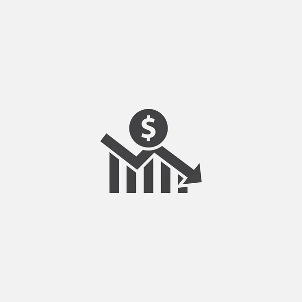 Pénzügyi válság alap ikon. Egyszerű jel illusztráció. pénzügyi válság szimbólum tervezése. Használható webes és mobiltelefonokhoz. — Stock Vector