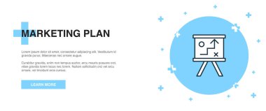 Pazarlama planı simgesi, afiş şablon konsepti. pazarlama planı çizimi