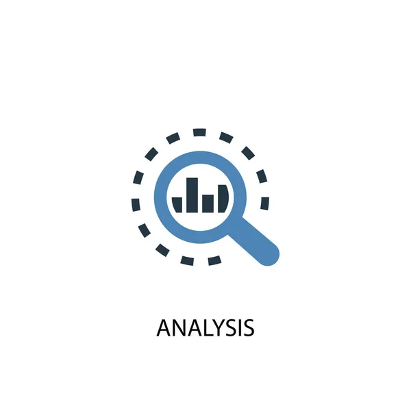 Koncepce analýzy 2 barevné ikony. Jednoduchý modrý prvek ilustrace. návrh konceptu analýzy symbolu. Lze použít pro web a mobil — Stockový vektor