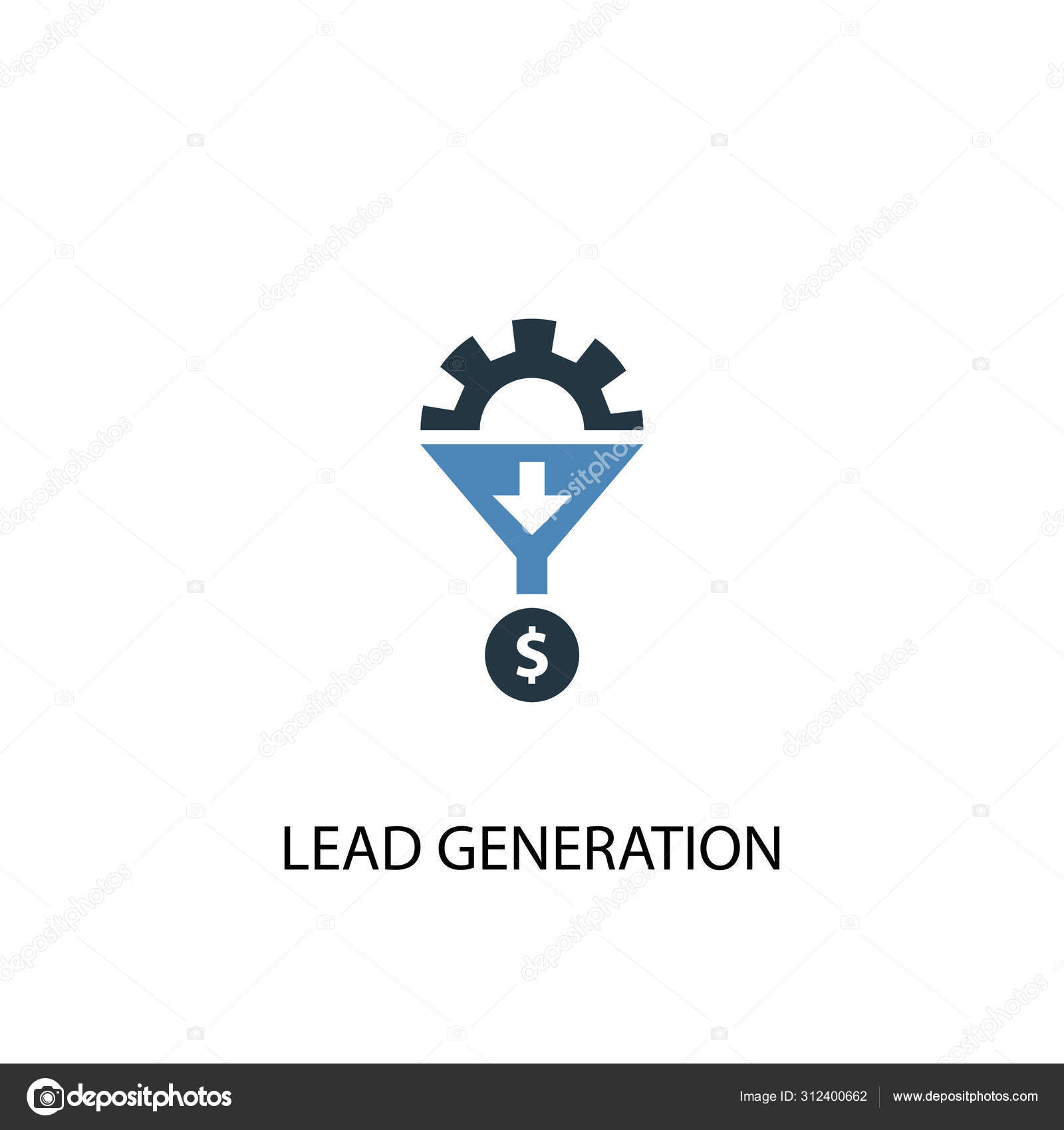 Concepto de generación de plomo 2 icono de color. Ilustración simple  elemento azul. Diseño de símbolo de concepto de generación de plomo. Puede  ser utilizado para web y móvil Vector de stock #, image size:1600x1700