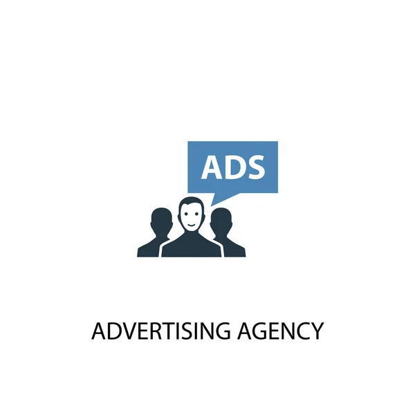 Advertising agency concept 2 colored icon. Simple blue element illustration. Advertising agency concept symbol design. Can be used for web and mobile
