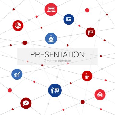 Basit simgeleri olan modaya uygun web şablonu. Öğretim üyesi, konu, iş sunumu gibi unsurları içerir