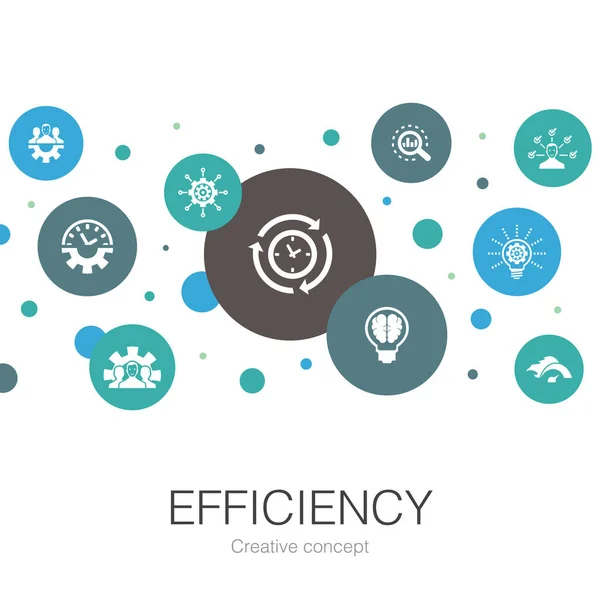 Modelo de círculo moderno de eficiência com ícones simples. Contém elementos como gerenciamento de tempo, velocidade, multitarefa —  Vetores de Stock