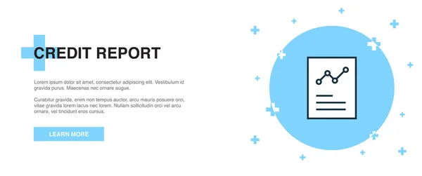 Credit report icoon, banner outline template concept. illustratie van het kredietverslag — Stockvector