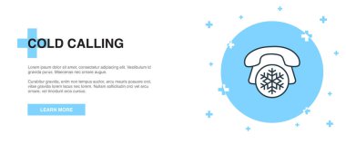 Soğuk Çağrı simgesi, afiş şablon konsepti. Soğuk Çağrı çizgisi çizimi