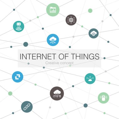 Basit simgeleri olan modaya uygun web şablonları. Kontrol paneli, Bulut Hesaplama, Akıllı asistan gibi elementler içerir