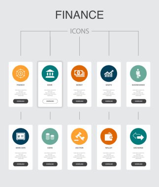 Finans bilgileri. Ui tasarımı. Banka, Para, Grafik, Basit simgeler değiş tokuşu