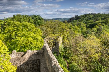 Frankenstein Kalesi'nden Görülen Odenwald , Hesse, Almanya  