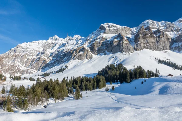 Winter Landscape Saentis Massif Canton Appenzell Ausserrhoden Switzerland — Stock Photo, Image