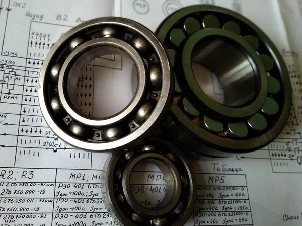 Rolling Bearings Close Drawing — Stock Photo, Image