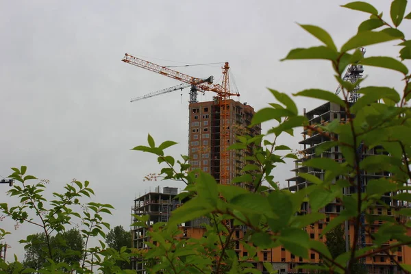 kule vinçler bir şantiyede gökdelenler bina