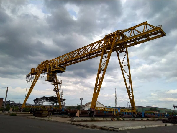 gantry crane in the street at the factory