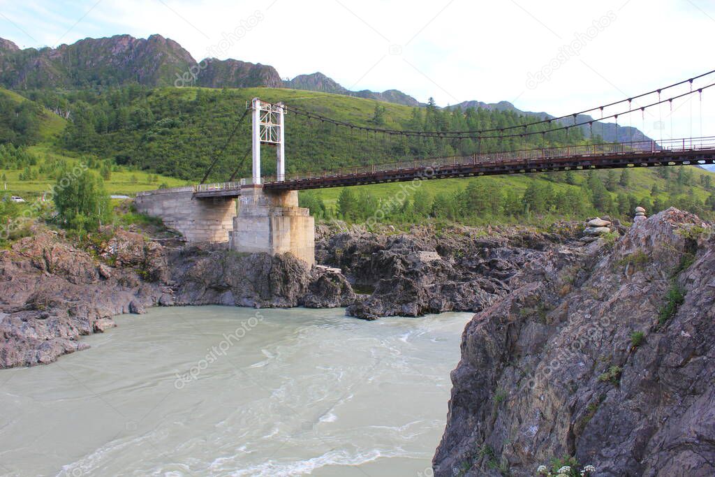  Oroktoy bridge on the Katun river in Gorny Altai