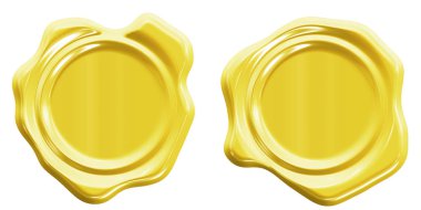 Beyaz arka planda izole edilmiş renkli balmumu mühür. (İçerideki kırpma yolu, 3D görüntüleme bilgisayarı dijital olarak oluşturuldu.)