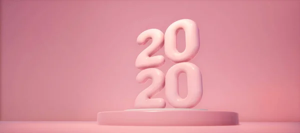 Barevné Abstraktní Panoramatické Pozadí 2020 Rok Růžovém Geometrickém Pozadí Auto — Stock fotografie
