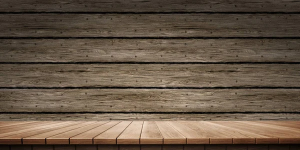 Fondo Colorido Plataforma Madera Pared Madera Ilustración Generada Digitalmente Por — Foto de Stock