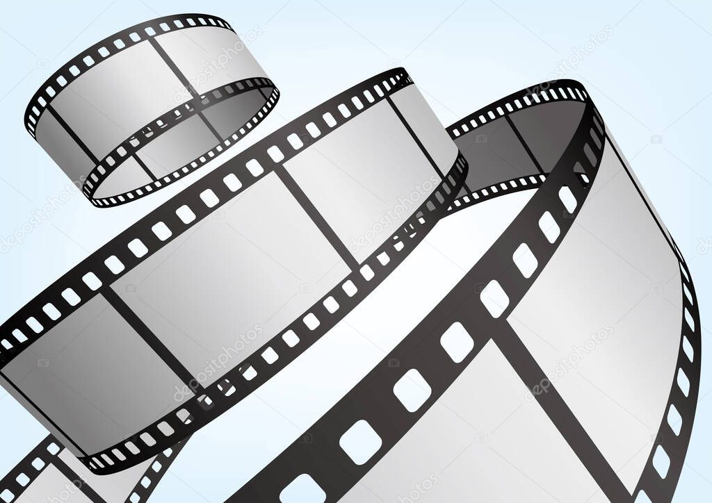 Cinema, movie and photography 35mm film strip template.Vector 3D elements.