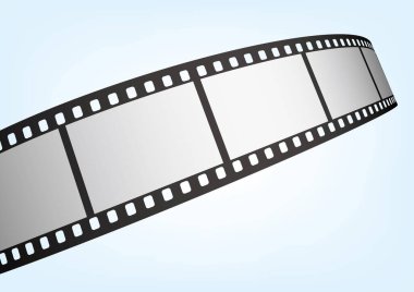 Sinema, film ve fotoğrafçılık 35 mm film şeridi şablonu. Vektör 3 boyutlu elementler.