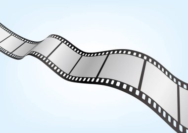 Sinema, film ve fotoğrafçılık 35 mm film şeridi şablonu. Vektör 3 boyutlu elementler.