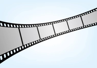 Sinema, film ve fotoğrafçılık 35 mm film şeridi şablonu. Vektör 3 boyutlu elementler.