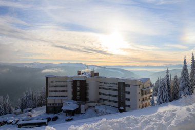 Sinaia dağlarında kış manzarası