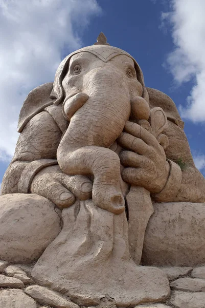 Lara Beach Sandland Sand Sculpture Festival Vista Gran Escultura Arena —  Fotos de Stock