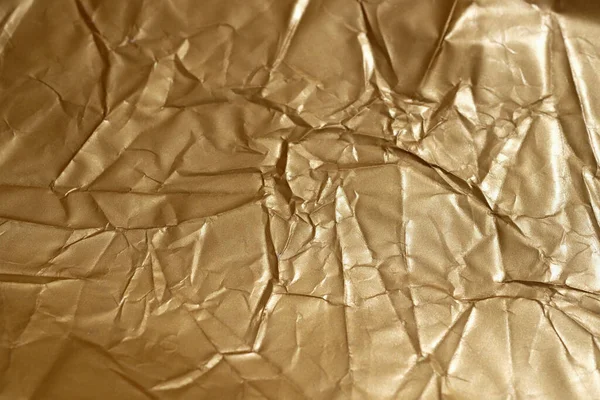 Смятая Золотая Бумага Фон Золотой Бумаги Вид Сверху Смятая Поверхность — стоковое фото