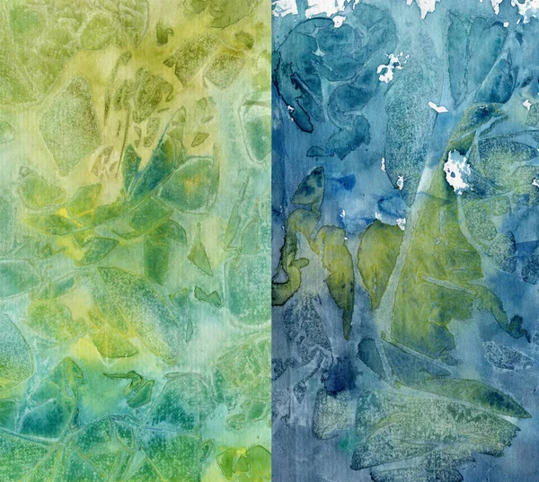 Watercolor Absztrakt Textúra Zöld Sárga Szín — Stock Fotó