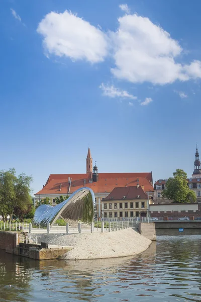 Polonia Baja Silesia Wroclaw Nave Escultura Isla Daliowa Luz Tarde — Foto de Stock