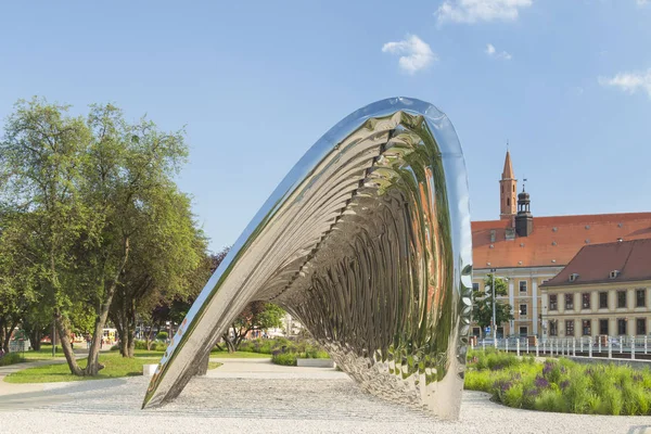 Polónia Baixa Silésia Wroclaw Escultura Nave Ilha Daliowa Luz Tarde — Fotografia de Stock