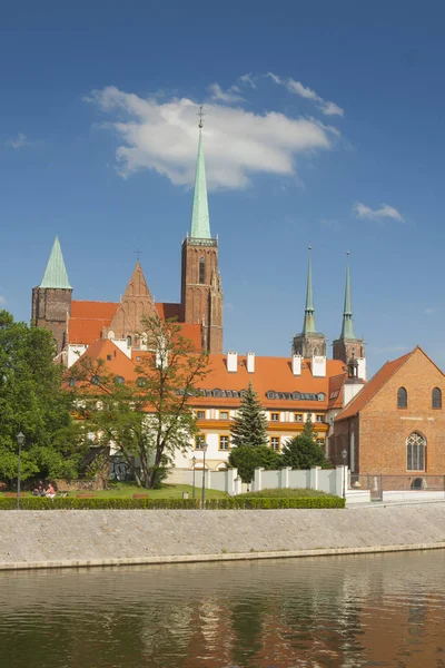 Polsko Dolní Slezsko Wroclaw Kolegiátní Kostel Svatého Kříže Bartholomew Cathedral — Stock fotografie