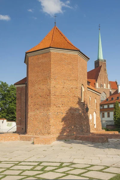 Polonya Aşağı Silezya Wroclaw Peter Kilise Katedral Island Güneşli — Stok fotoğraf