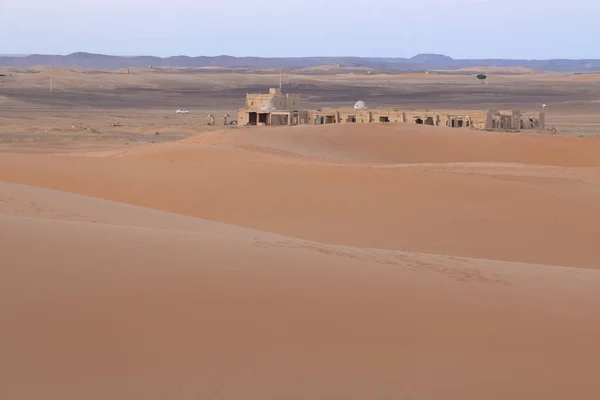 Morocco, Merzouga, Erg Chebbi Dunes at Dusk, Anti-Atlas Mountain — Stock Photo, Image