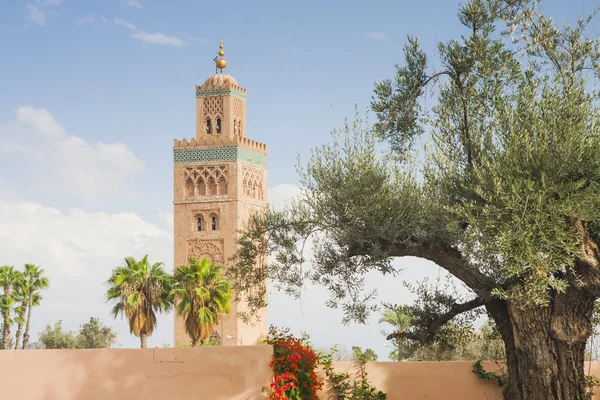 Marrocos, Marrakech, Koutubia Mesquita Minarete — Fotografia de Stock