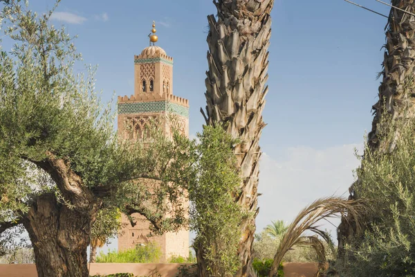 Marrocos, Marrakech, Koutubia Mesquita Minarete — Fotografia de Stock