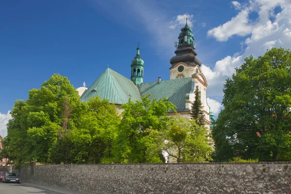 Polska Śląsk Strzelce Opolskie Gross Strehlitz Kościół Katolicki Wawrzyńca Światło — Zdjęcie stockowe