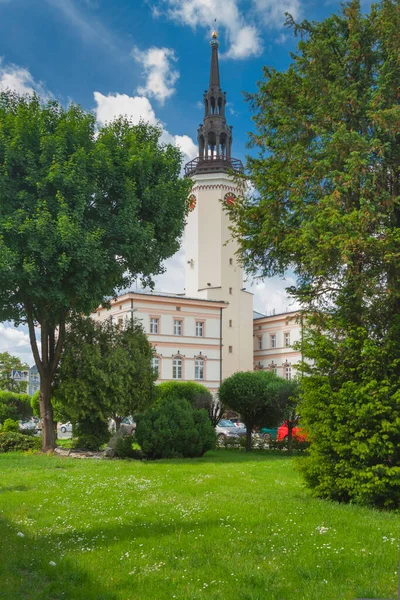 Poland Silesia Strzelce Opolskie Gross Strehlitz Town Hall Sunlit Summer — Stock Photo, Image