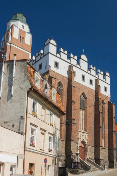 Polsko Dolní Slezsko Paczkow Patschkau Tržní Náměstí Kostelní Věž Jana — Stock fotografie