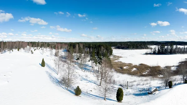 Skogsmark Vinterlandskap — Stockfoto