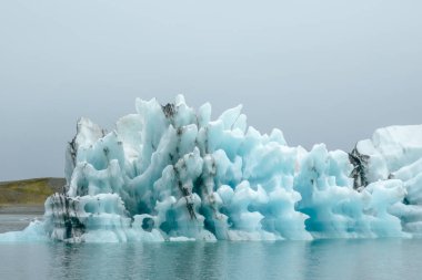 Buzdağları Vatnajokull, Europes en büyük buzul gelir Jokulsarlon buzul Lagoon içinde