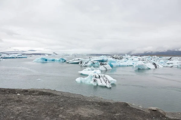 Les Icebergs Dans Lagune Des Glaciers Islande — Photo