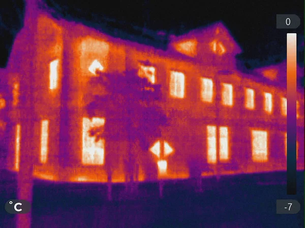 Thermal Picture Building Winter — Stock Photo, Image